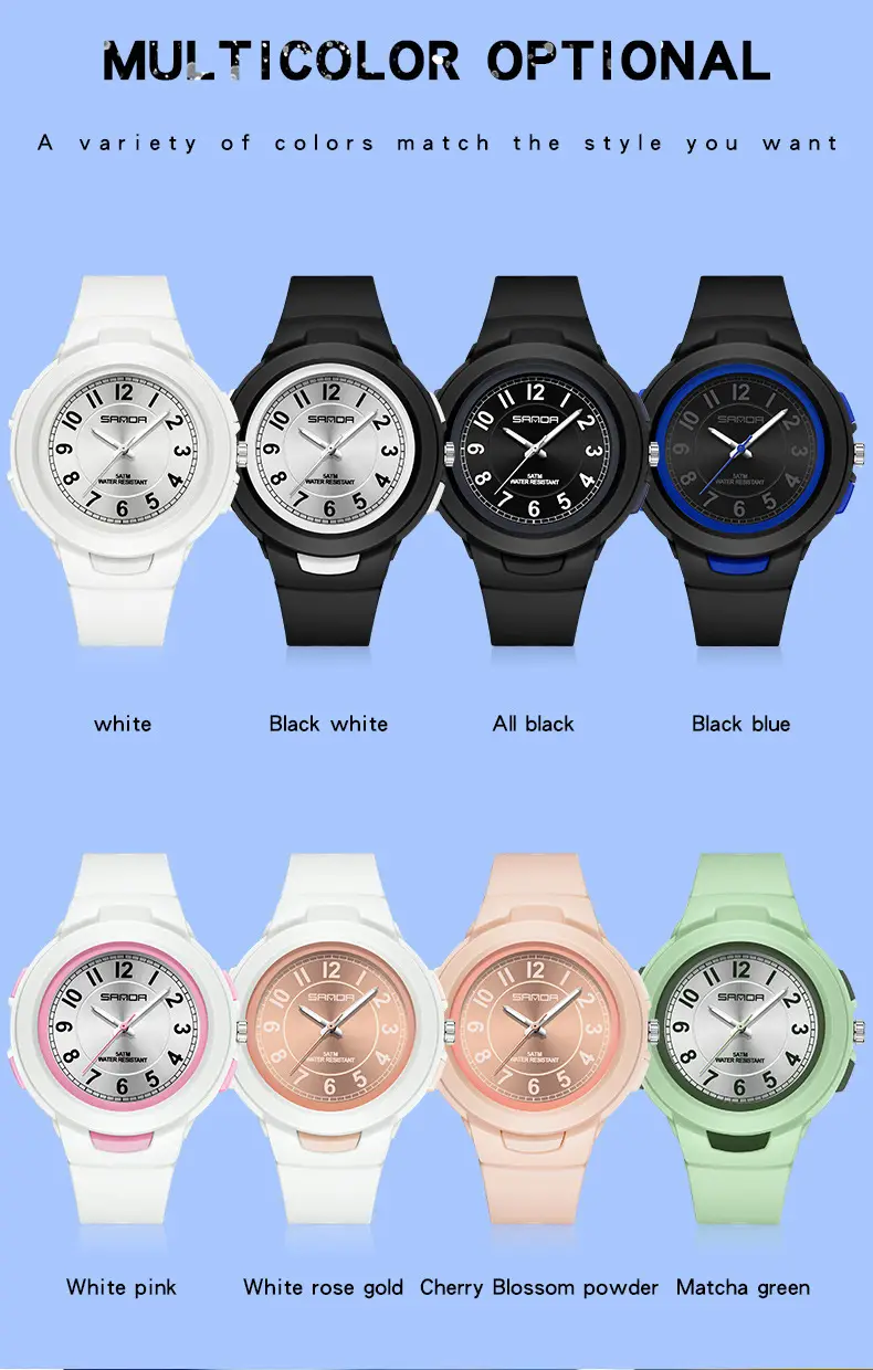 Sanda Quartz Watch for Men Women White Rose Dial — feature 27