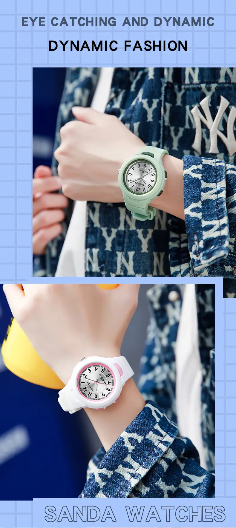 Sanda Quartz Watch for Men Women White Rose Dial — feature 29