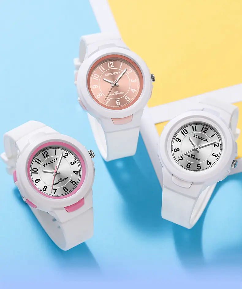 Sanda Quartz Watch for Men Women White Rose Dial — feature 30
