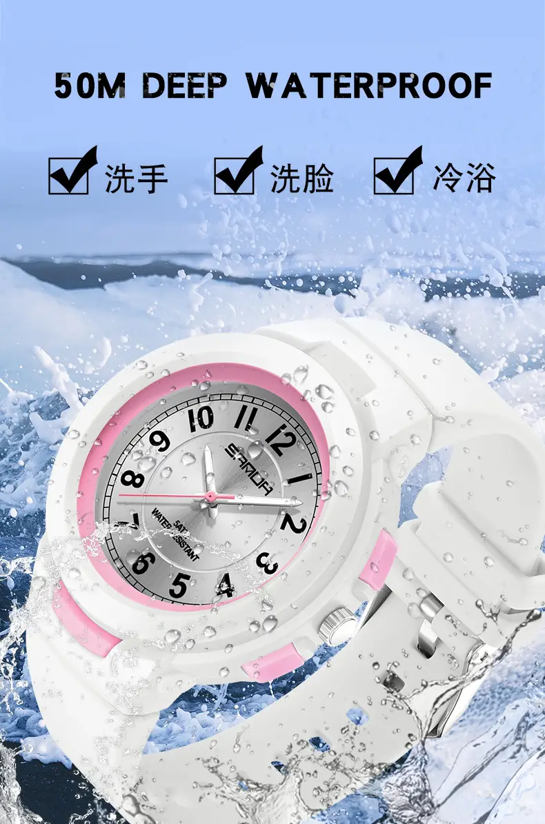 Sanda Quartz Watch for Men Women White Rose Dial — feature 31