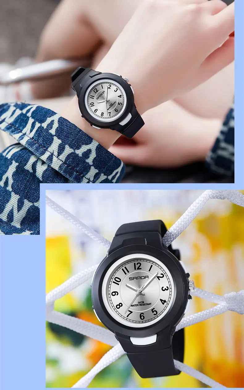 Sanda Quartz Watch for Men Women White Rose Dial — feature 8