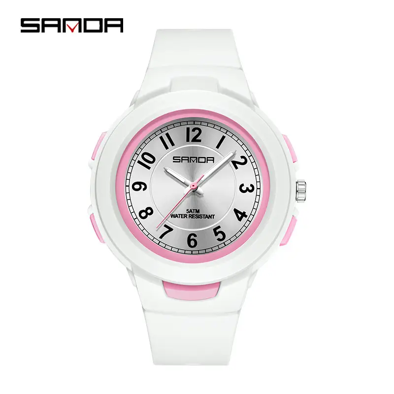 Sanda Quartz Watch for Men Women White Rose Dial - Image 6