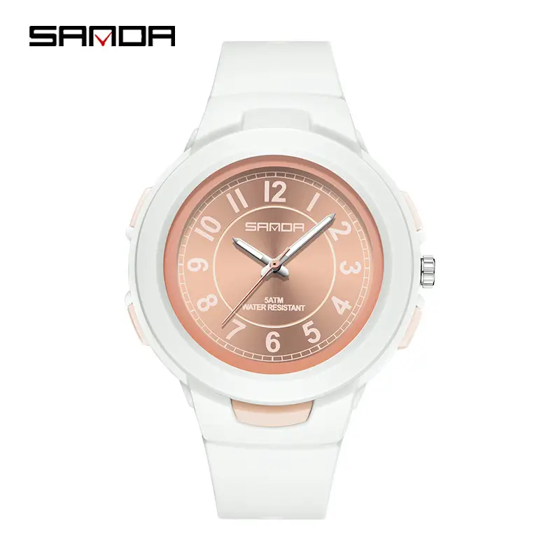 Sanda Quartz Watch for Men Women White Rose Dial - Image 7