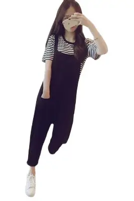 2025 Korean Style Women's Black Overalls Set - Image 5