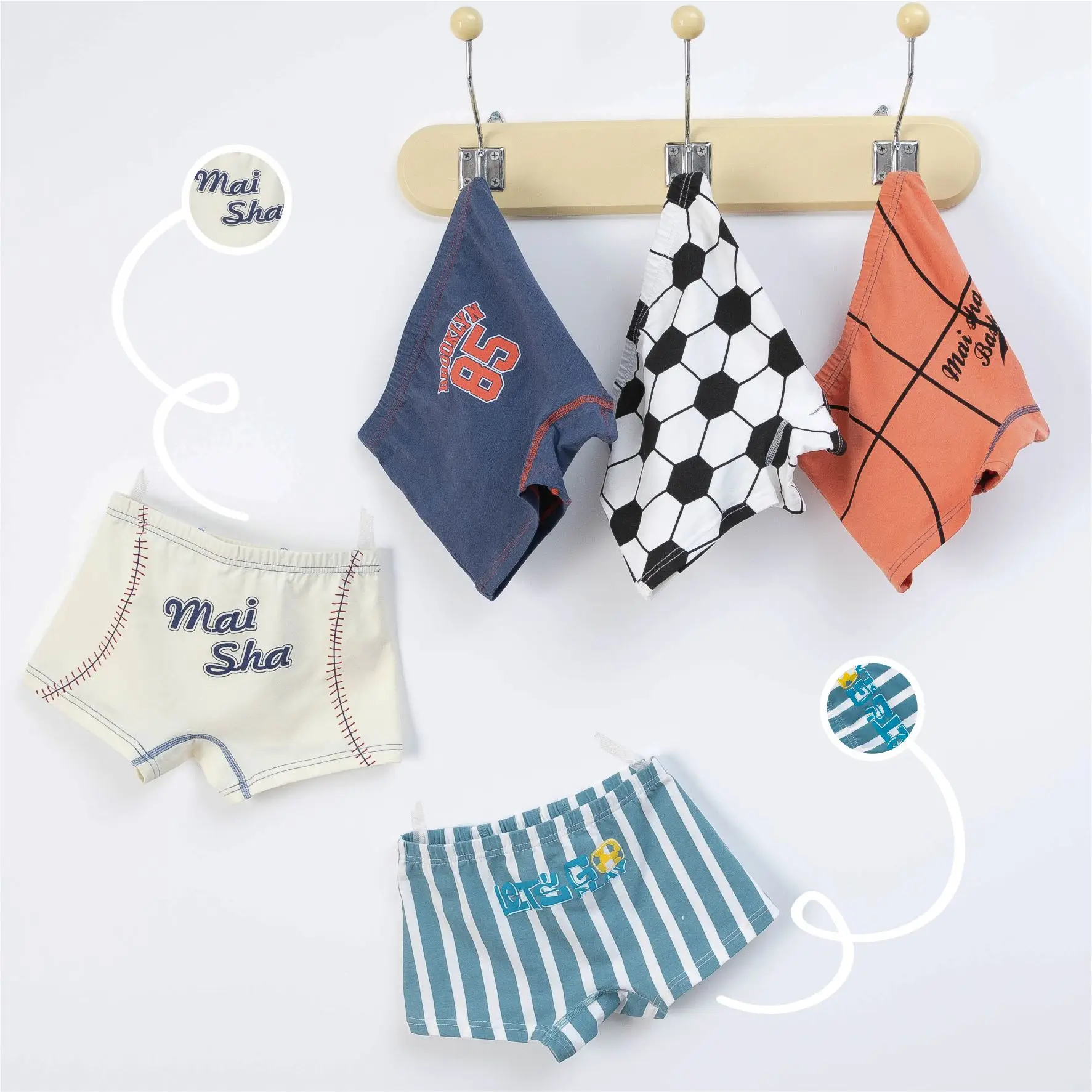 New Cartoon Football Underwear Box for Boys Pure Cotton - Image 4