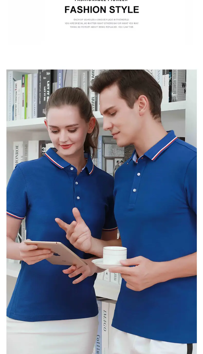 Men Black Embroidered Polo Shirt with Red Blue Trim — feature 18