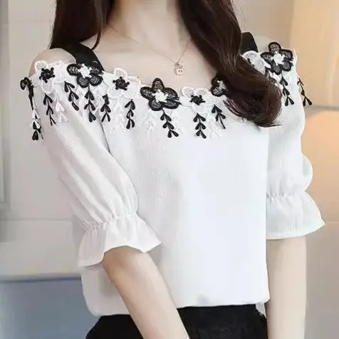 Red Off-Shoulder Strapless Chiffon Top for Women