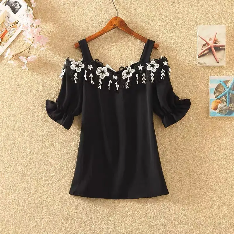 Red Off-Shoulder Strapless Chiffon Top for Women — feature 13