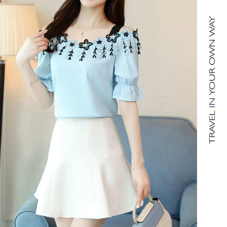 Red Off-Shoulder Strapless Chiffon Top for Women — feature 9