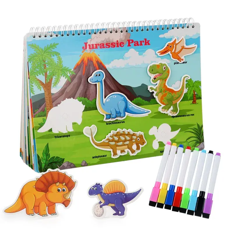 Children's Jurassic Park Sticker Book with Markers - Image 12