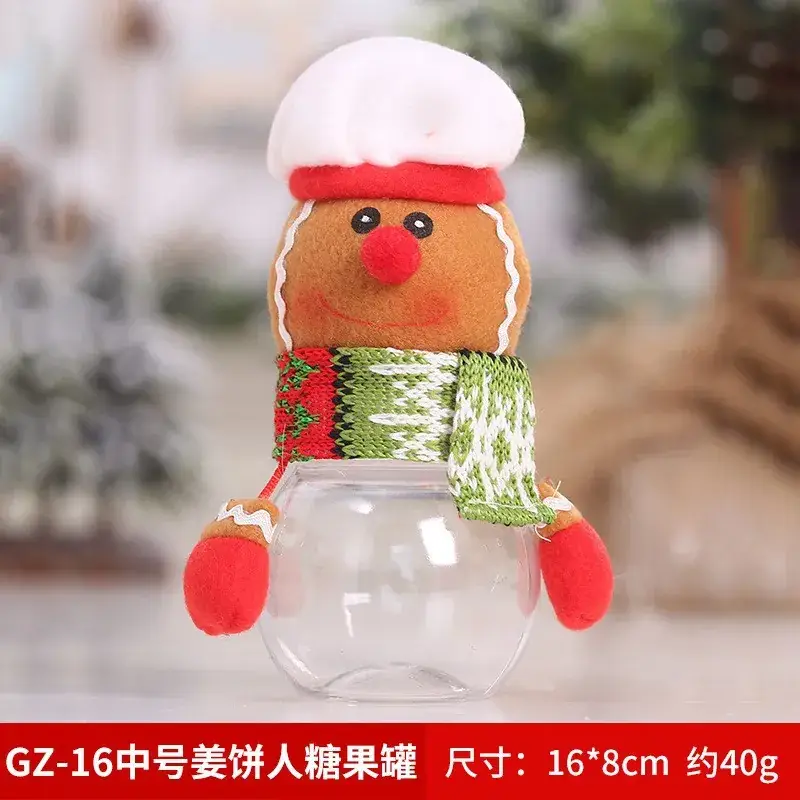 Christmas Candy Jar with Santa Snowman & Apple Design - Image 2