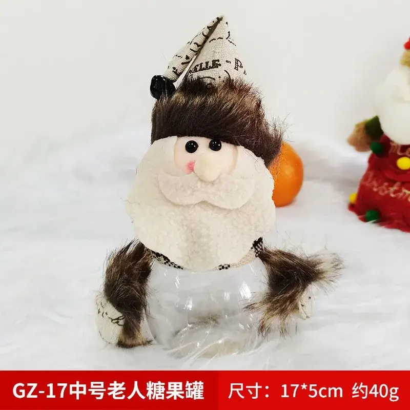 Christmas Candy Jar with Santa Snowman & Apple Design - Image 3