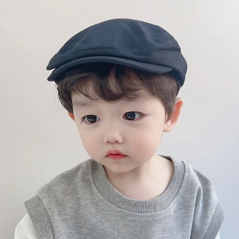Kids Peaked Cap Hat Black White 2025 - Image 8