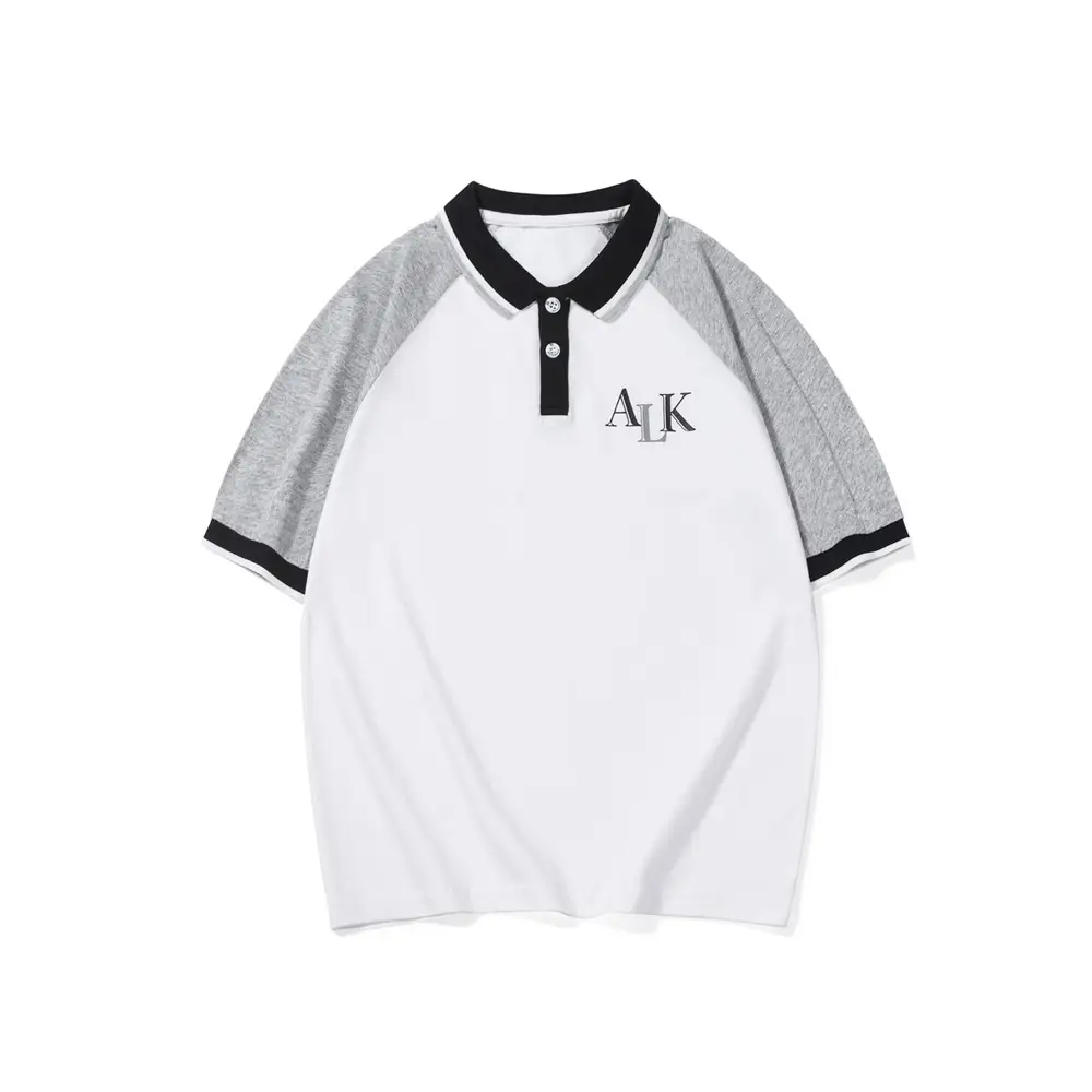 Kids Korean Style Lapel Polo Top Red White Blue Black