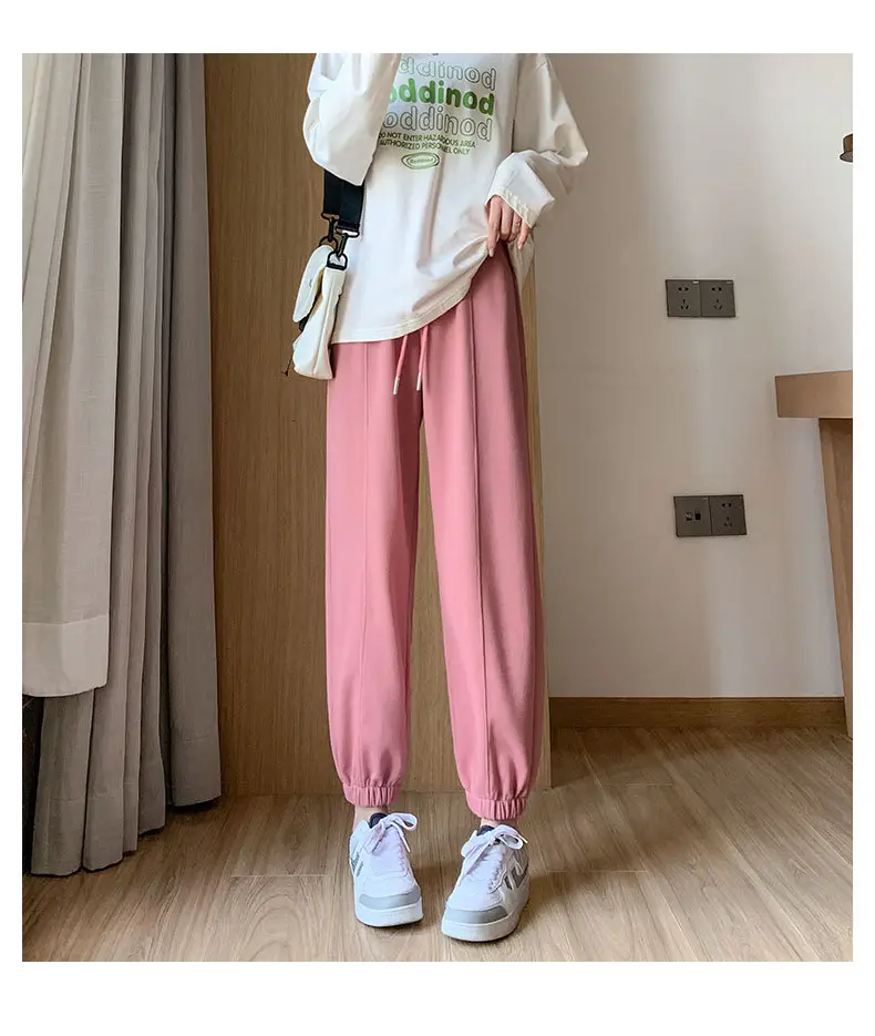 Women Gray Fleece Sweatpants Fall Winter Slimming Joggers — feature 28