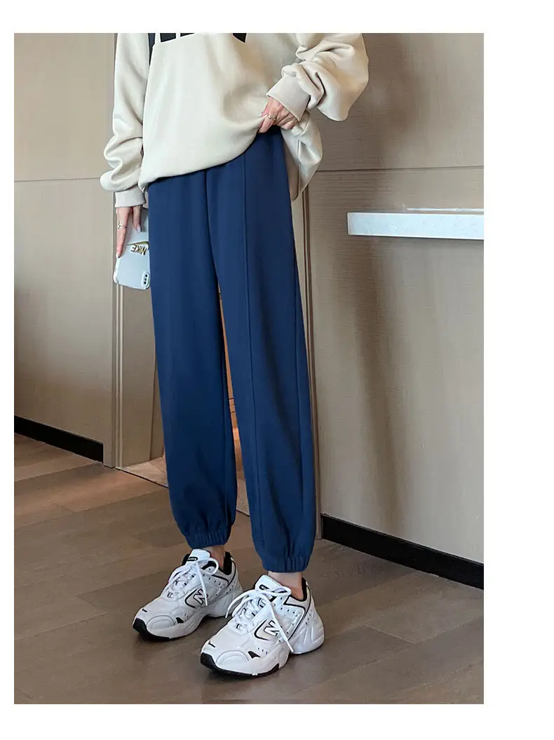 Women Gray Fleece Sweatpants Fall Winter Slimming Joggers — feature 30