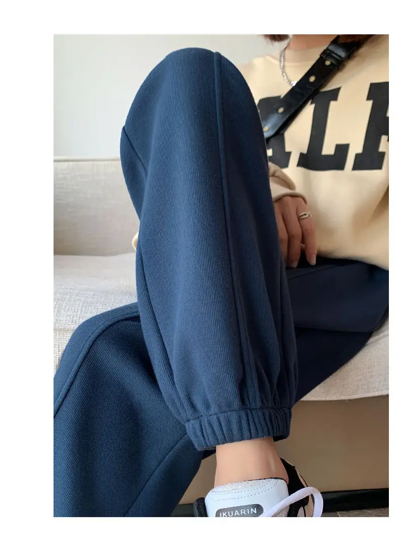 Women Gray Fleece Sweatpants Fall Winter Slimming Joggers — feature 31