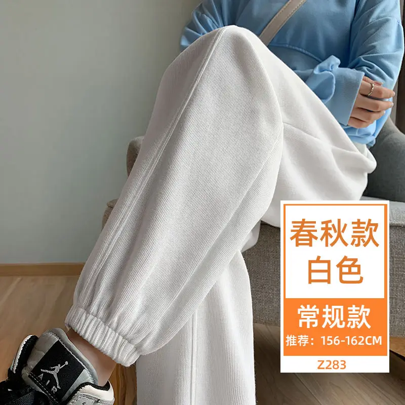 Women Gray Fleece Sweatpants Fall Winter Slimming Joggers - Image 15