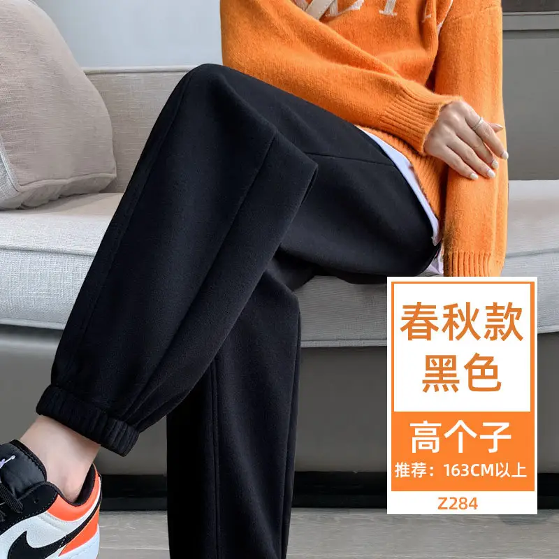Women Gray Fleece Sweatpants Fall Winter Slimming Joggers - Image 18