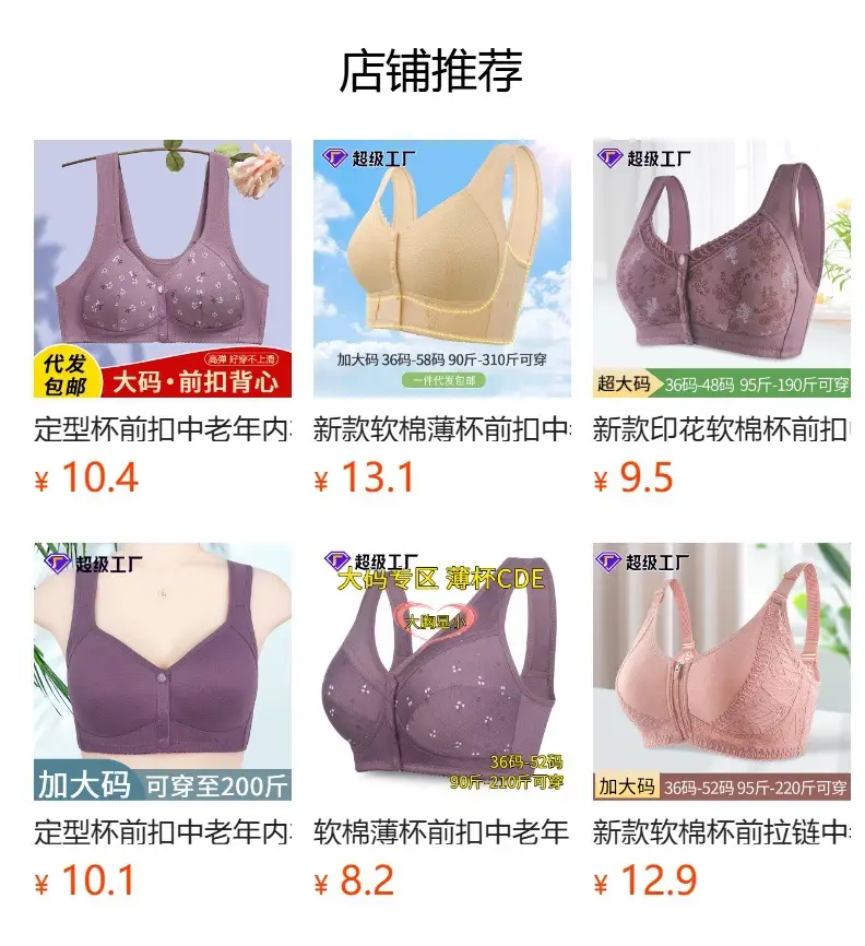 Front Zipper Bra for Middle-Aged and Elderly Women with Large Busts, Wireless Vest-Style Lace New Large Size Bra — feature 1