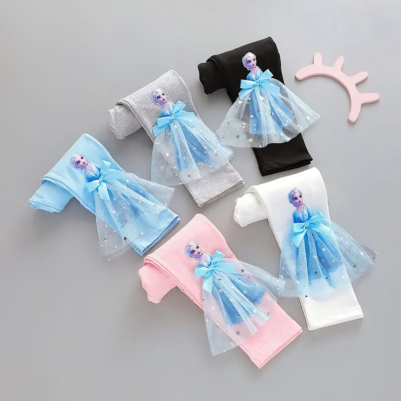 Girls Pink Cotton Frozen Bottoming Pants Set - Image 18