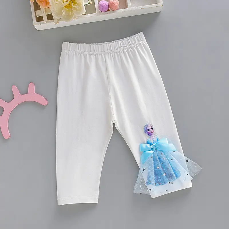 Girls Pink Cotton Frozen Bottoming Pants Set - Image 12