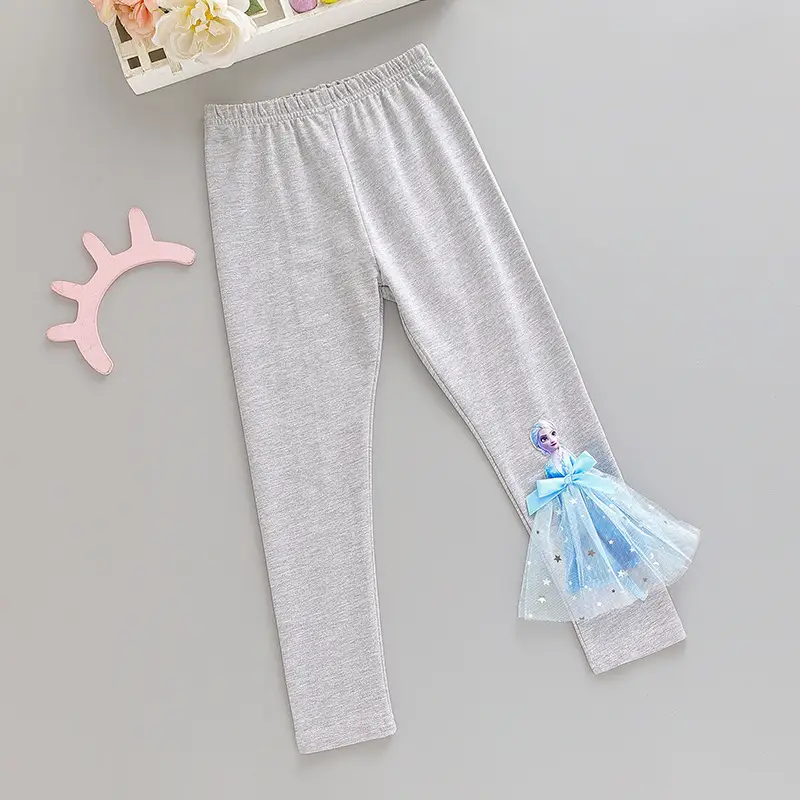 Girls Pink Cotton Frozen Bottoming Pants Set - Image 8