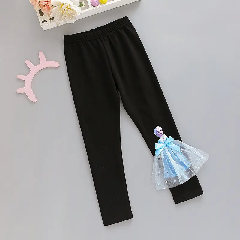 Girls Pink Cotton Frozen Bottoming Pants Set - Image 9