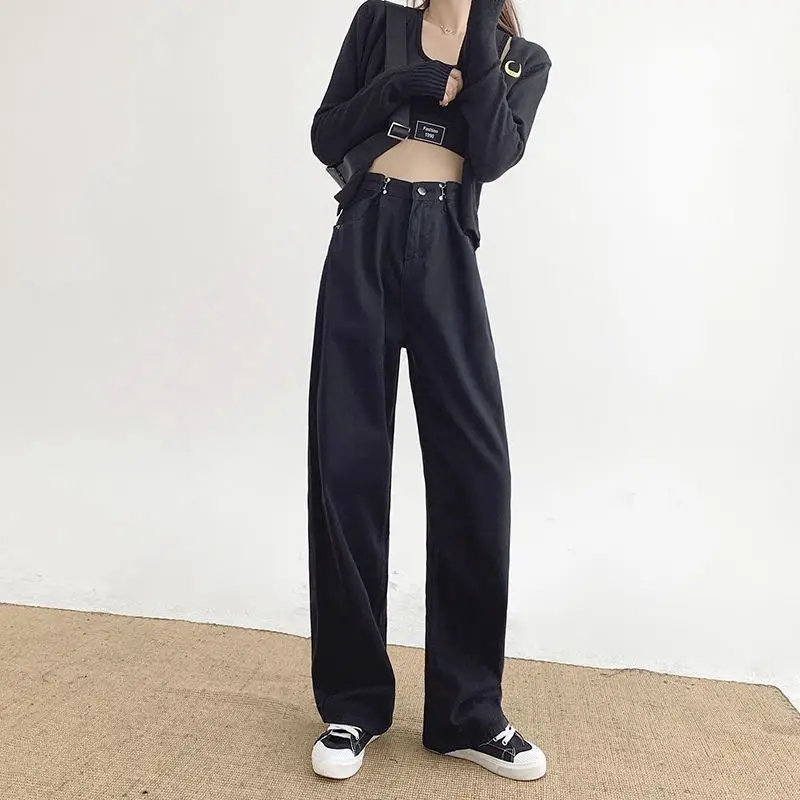 Wide Leg Dad Jeans Women High Waist Loose Slimming