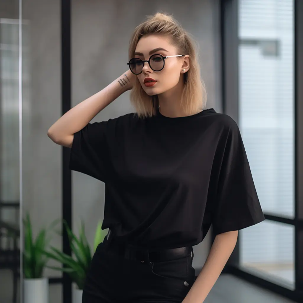 White Heavyweight T-Shirt Off-Shoulder Casual Short Sleeve - Image 20