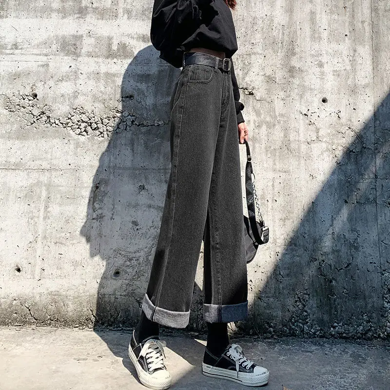 Women Loose Straight Jeans High Waist Slimming Wide Leg Pants 2022 - Image 9