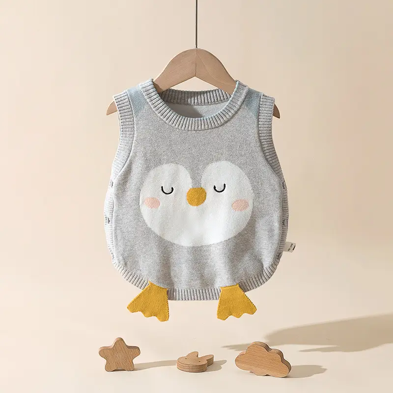 Korean Style Cartoon Duck Vest for Baby Girls Sleeveless Waistcoat - Image 5