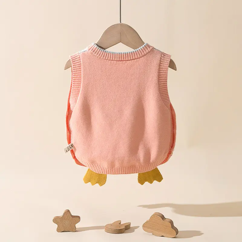 Korean Style Cartoon Duck Vest for Baby Girls Sleeveless Waistcoat - Image 6