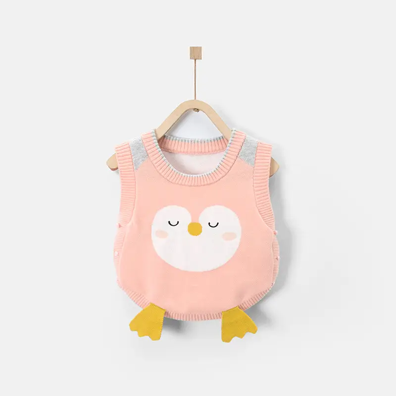 Korean Style Cartoon Duck Vest for Baby Girls Sleeveless Waistcoat - Image 3