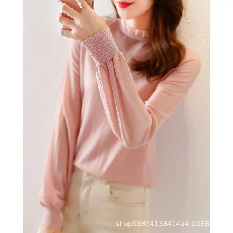 Black Wool Sweater for Women Spring Autumn Base - Image 6