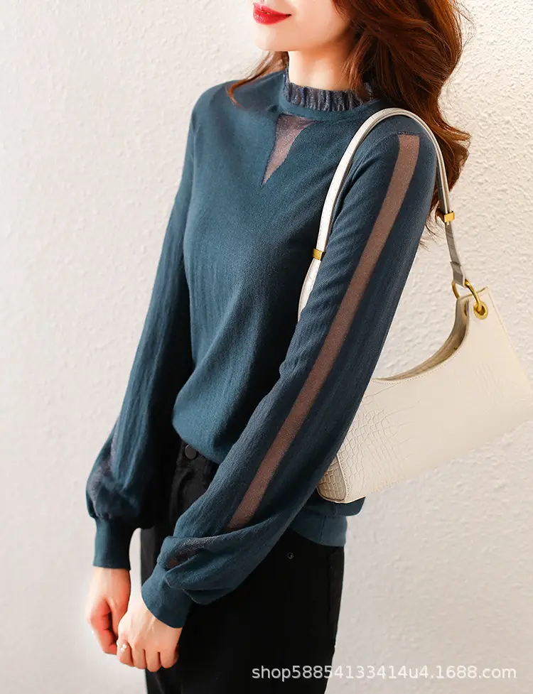 Black Wool Sweater for Women Spring Autumn Base — feature 1
