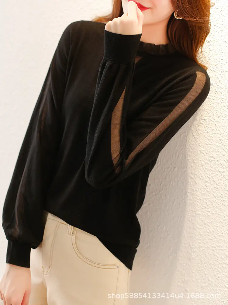 Black Wool Sweater for Women Spring Autumn Base — feature 8
