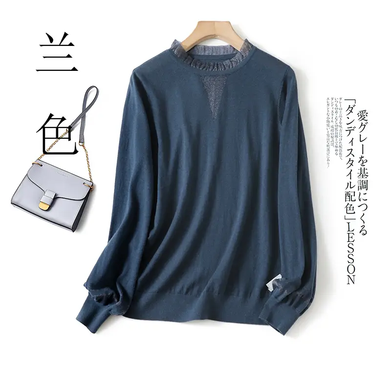 Black Wool Sweater for Women Spring Autumn Base - Image 4