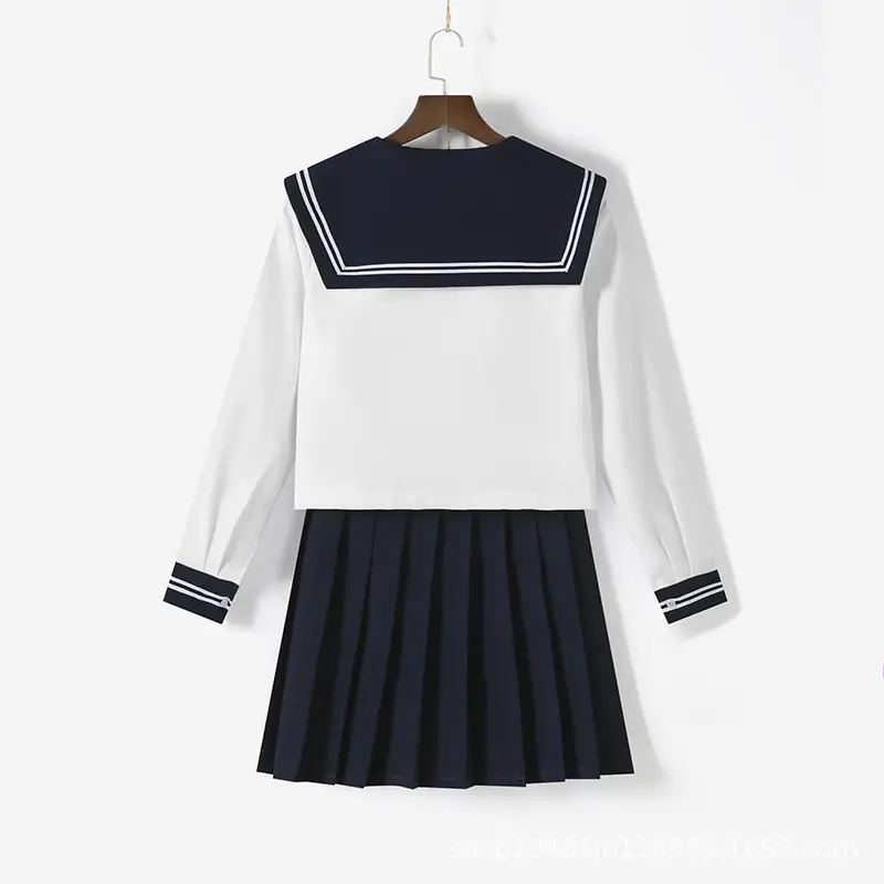 Japanese JK Uniform Sailor Shirt with Pleated Skirt - Image 6