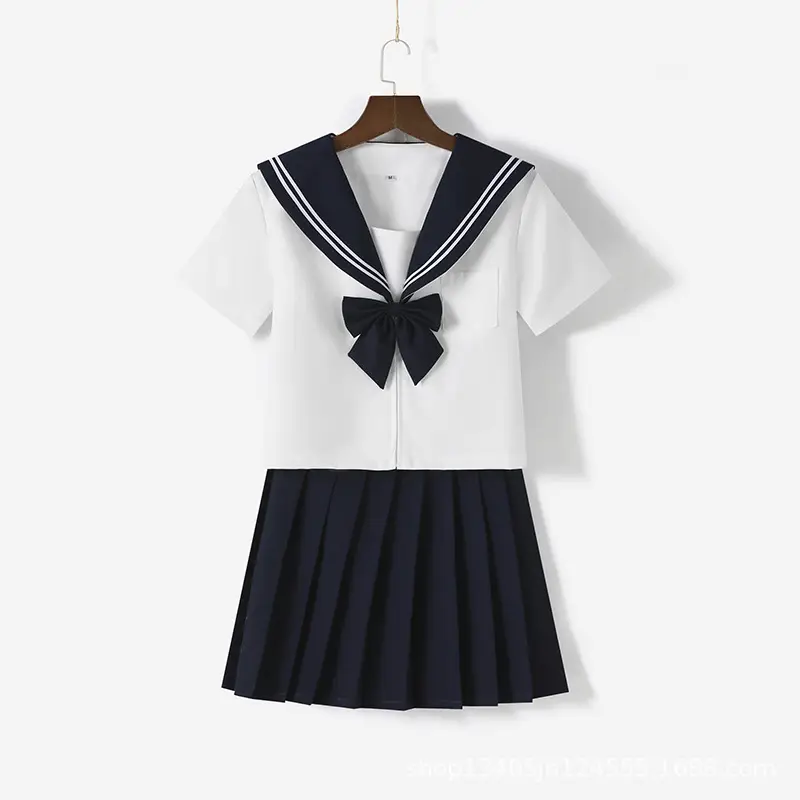 Japanese JK Uniform Sailor Shirt with Pleated Skirt - Image 2