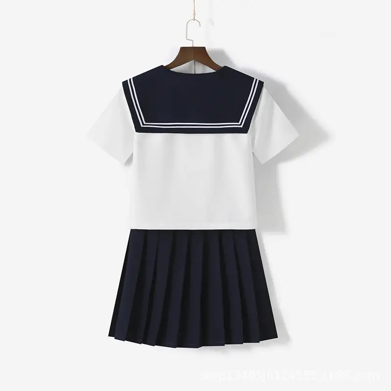 Japanese JK Uniform Sailor Shirt with Pleated Skirt - Image 8