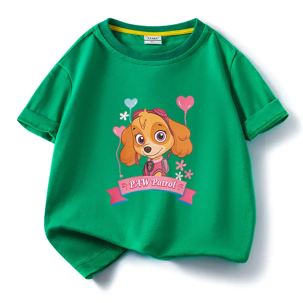 Green Paw Patrol Puppy Cotton T-Shirt for Kids - Image 8