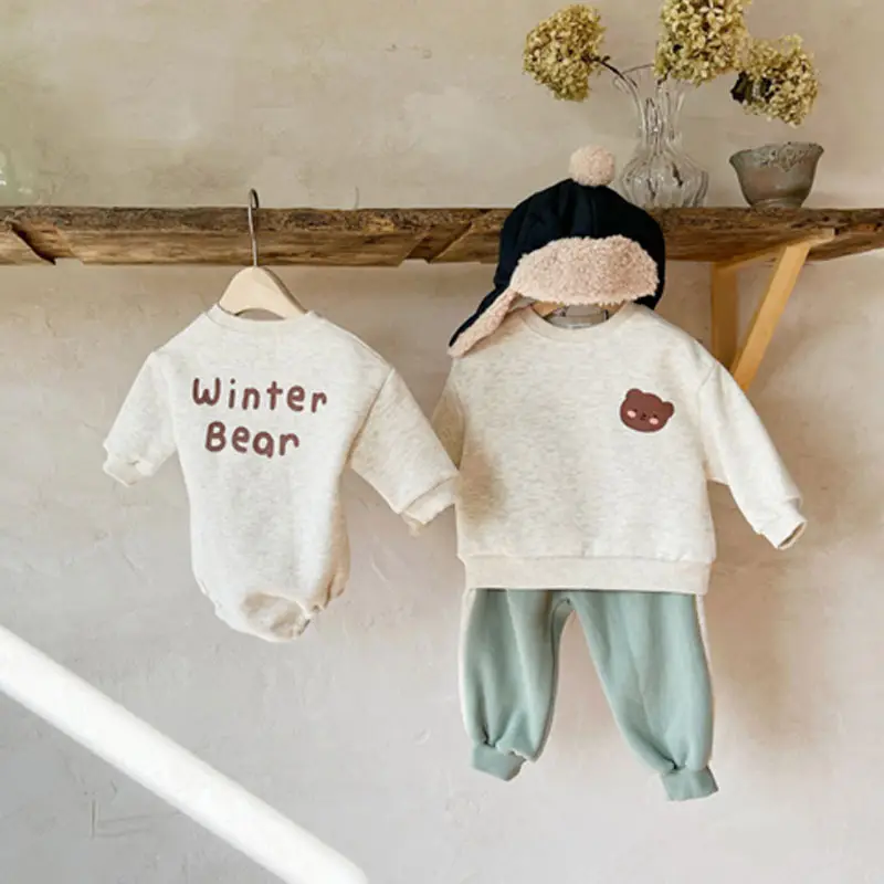 Winter Bear Korean Style Baby Romper Set - Image 4