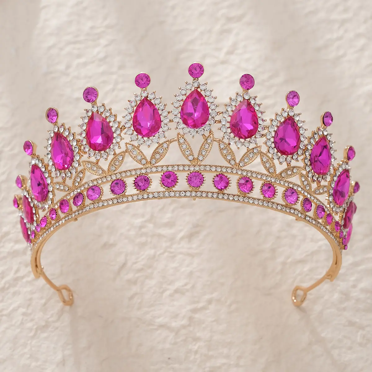Luxury Blue Crystal Bridal Crown for Women