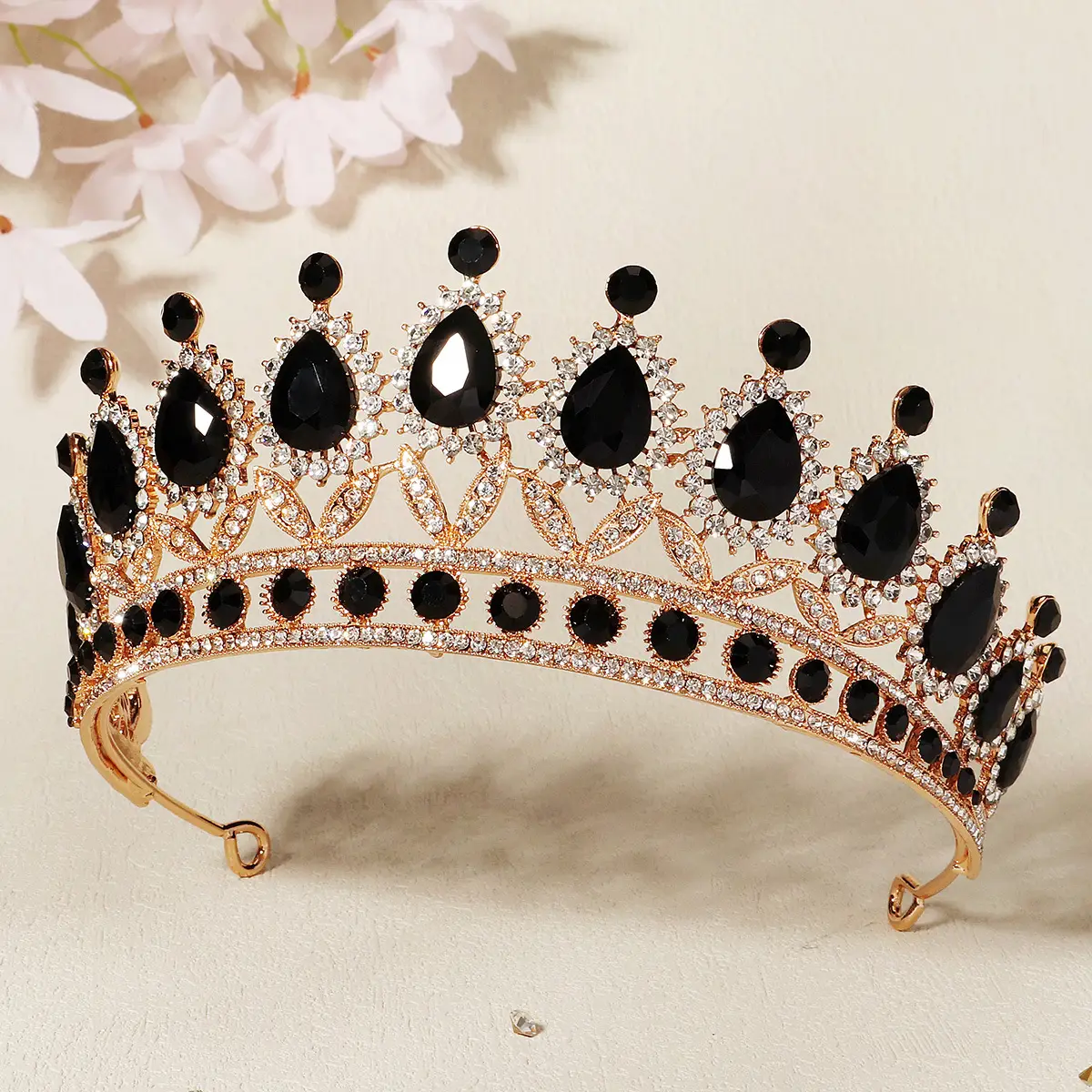 Luxury Blue Crystal Bridal Crown for Women