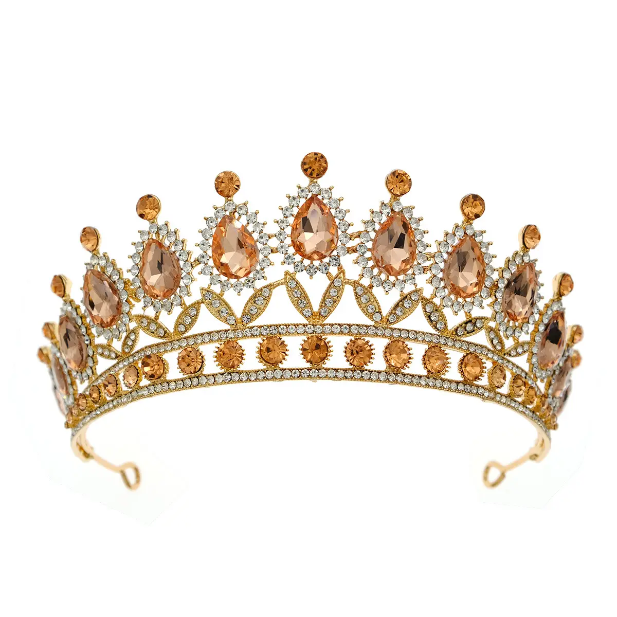 Luxury Blue Crystal Bridal Crown for Women