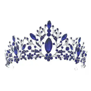 Luxury Blue Crystal Bridal Crown for Women — feature 14