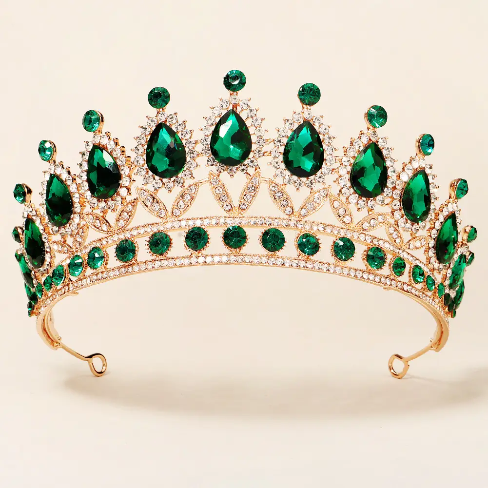 Luxury Blue Crystal Bridal Crown for Women