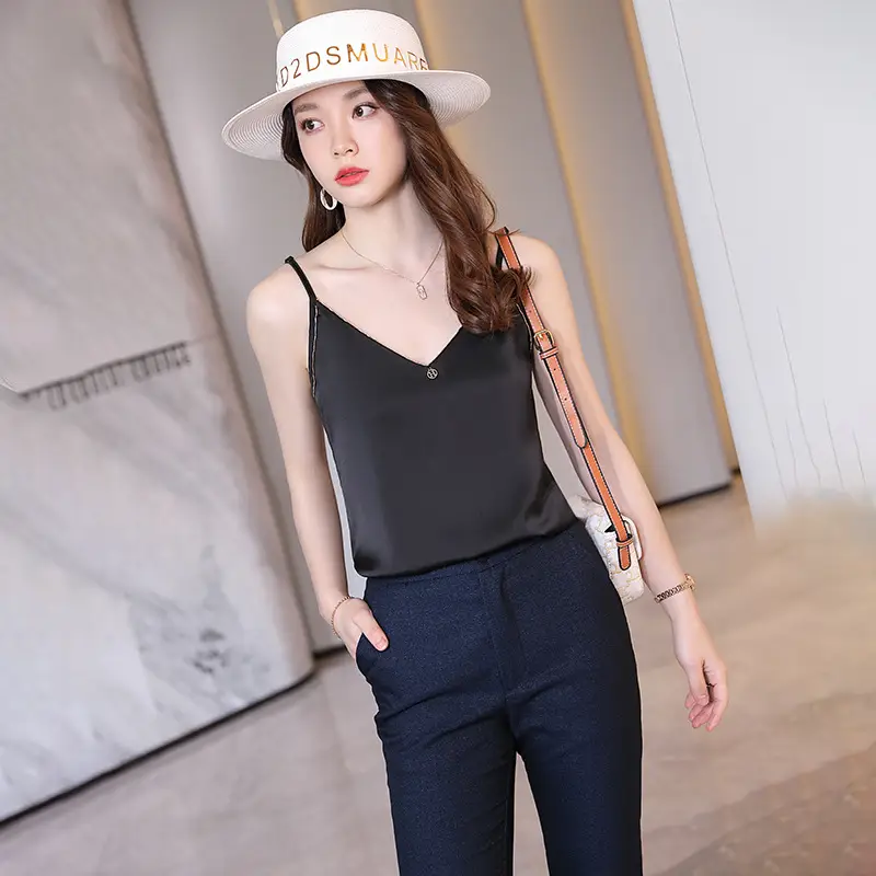 Women Elastic Camisole Suit Summer White Bottom - Image 2