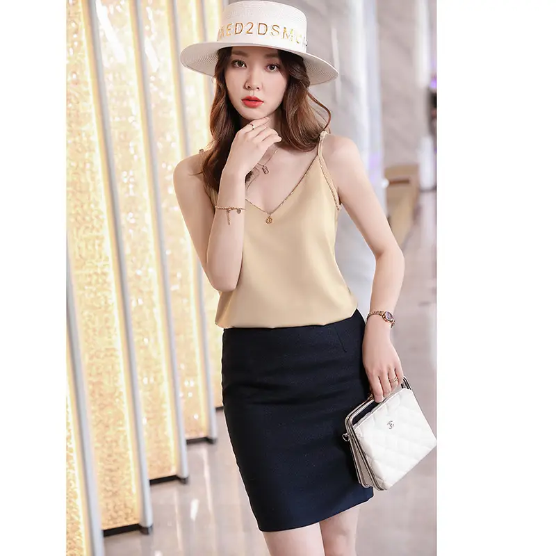 Women Elastic Camisole Suit Summer White Bottom - Image 5